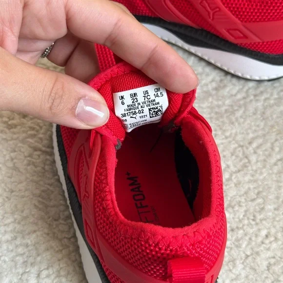 Puma Kids Vibrant Red Sneakers | 7C - Picture 5 of 6